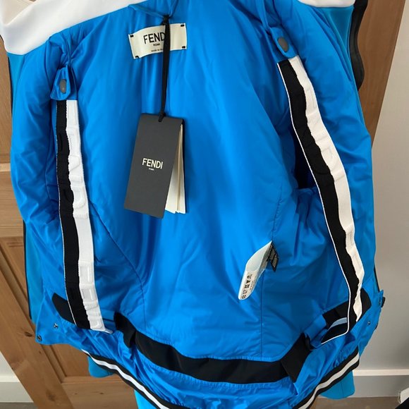 Fendi Two Tone Logo Blue White Ski Jacket EUR 38/US XS 0-2 NWT - Picture 8 of 10